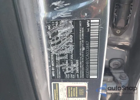 2012 Mercedes-Benz Ml 350 4Matic из США, поврежденный, VIN 4JGDA5HB7CA033847